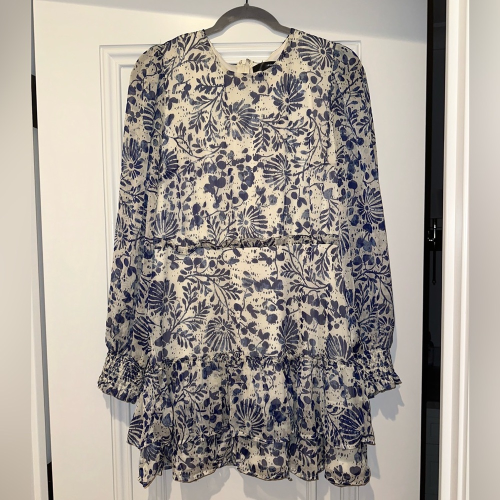 AQUA - Floral Ruffle Mini Dress